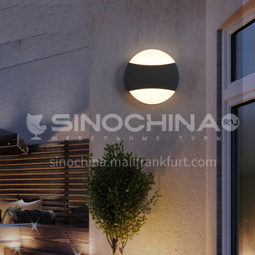 LED wall lamp waterproof outdoor simple garden lamp personality creative outdoor balcony entrance lamp wall lamp YYHW 8043